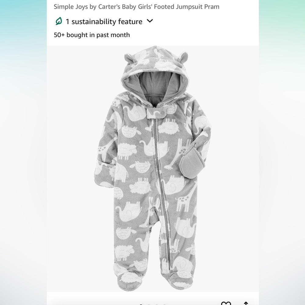 Simple Joys by Carter's Baby Girls' Footed Jumpsuit Pram